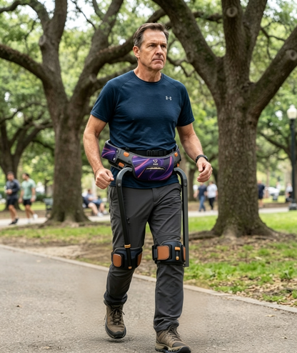 Foldable Outdoor Walking Exoskeleton — Reduction & Long-Range Hiking | π PLUS